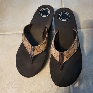 COACH platform flip flops